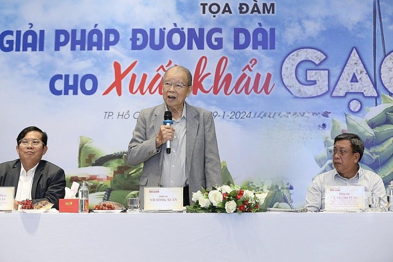 GS Võ Tòng Xuân nói về việc tổ chức lại chuỗi giá trị lúa gạo Việt Nam.