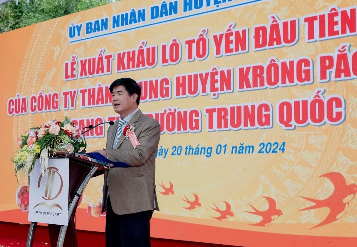 Ông Nguyễn Thiên - Phó Chủ tịch UBND tỉnh Đắk Lắk phát biểu tại buổi lễ.