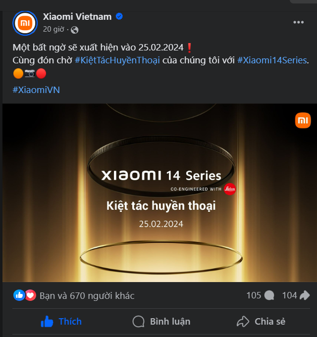 Xiaomi 14 series ra mắt toàn cầu vào cuối tháng 2, hứa hẹn 