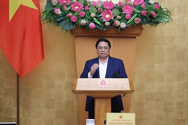 Thủ tướng Phạm Minh Chính yêu cầu các bộ, ngành, cơ quan bắt tay ngay vào công việc, triển khai các nhiệm vụ trọng tâm sau kỳ nghỉ Tết - Ảnh: VGP