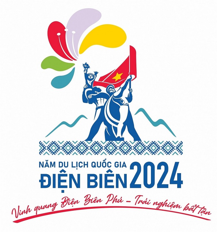 Biểu trưng và khẩu hiệu Năm Du lịch quốc gia 2024 phiên bản tiếng Việt.
