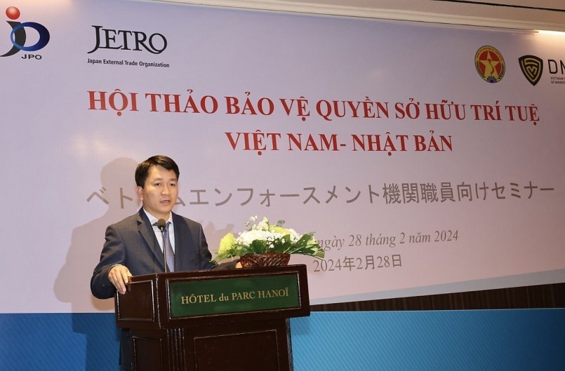 Phó Tổng cục trưởng Tổng cục QLTT Nguyễn Thanh Bình phát biểu. Ảnh: Trần Việt/TTXVN 