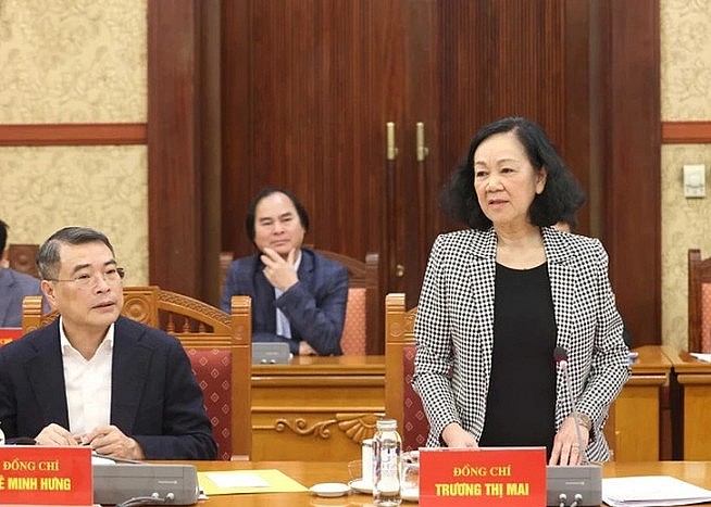 Thường trực Ban Bí thư Trương Thị Mai chủ trì phiên họp - Ảnh: TTXVN