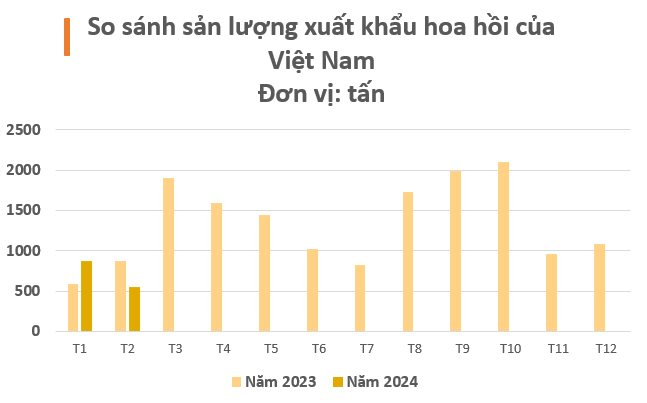 Xuất khẩu hoa hồi Việt Nam thu về gần 8 triệu USD trong 2 tháng đầu năm