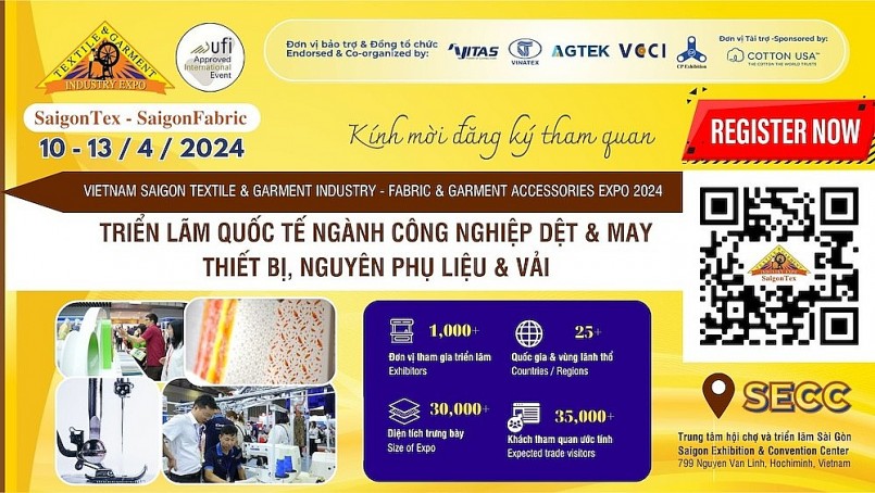 SaigonTex & SaigonFabric 2024: Cơ hội cho các doanh nghiệp trong và ngoài nước gặp gỡ hợp tác