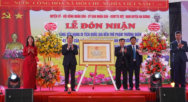 Hải Phòng đón nhận bằng Di tích quốc gia Đền thờ Phạm Thượng Quận