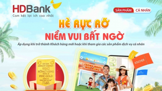 HDBank tặng một lượng vàng SJC cho khách hàng mỗi tháng