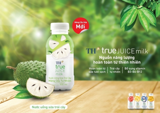 TH ra mắt Nước Uống Sữa Trái Cây Mãng Cầu Tự Nhiên TH true JUICE milk hoàn toàn từ thiên nhiên