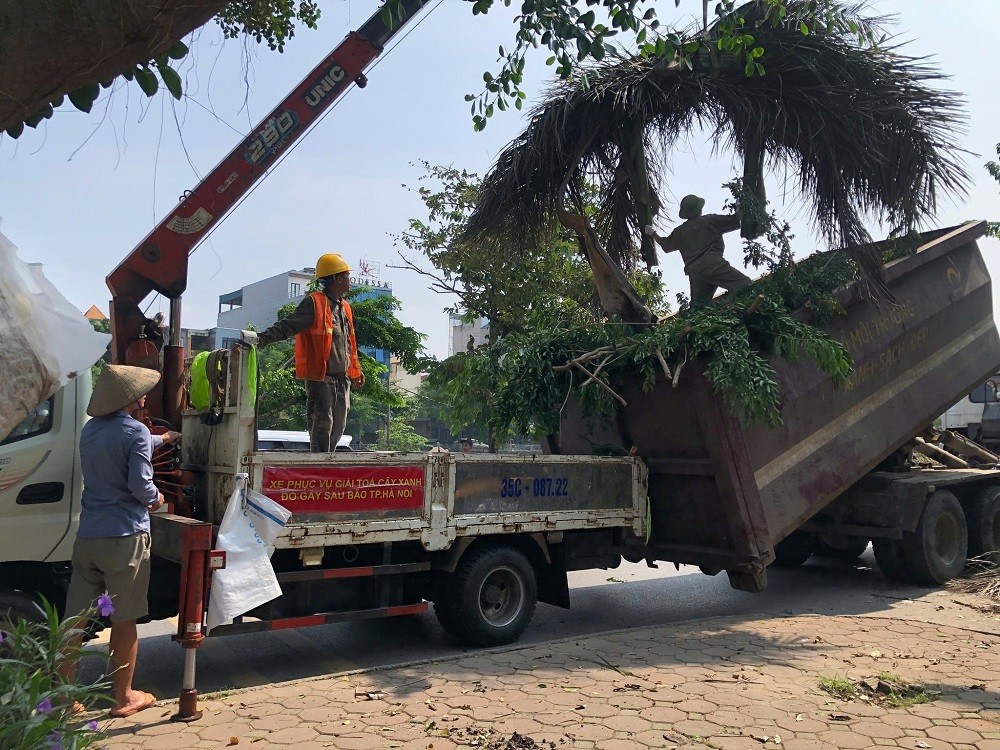 Hà Nội: UBND phường Đại Kim ra quân tổng vệ sinh môi trường khắc phục hậu quả sau cơn bão số 3