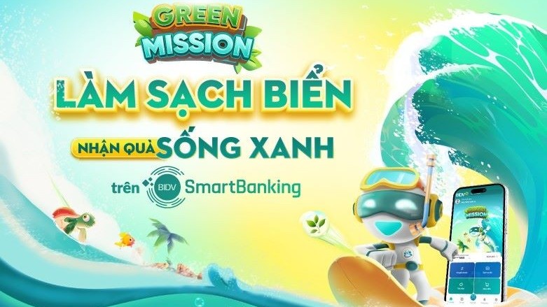 Game tương tác trên ứng dụng BIDV SmartBanking: làm sạch biển, nhận quà "sống xanh"