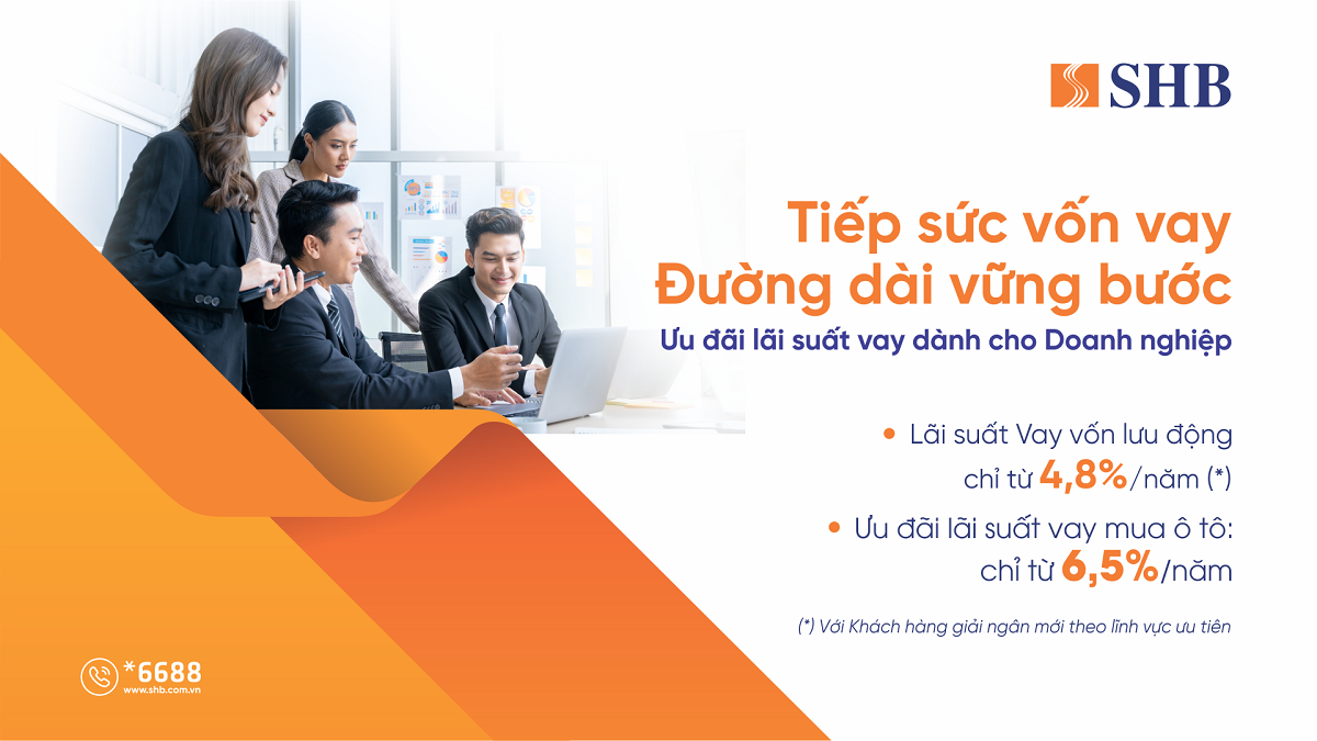 SHB mở rộng gói tín dụng “Tiếp sức vốn vay – Đường dài vững bước” lên 16.000 tỷ đồng, lãi suất từ 4,8%