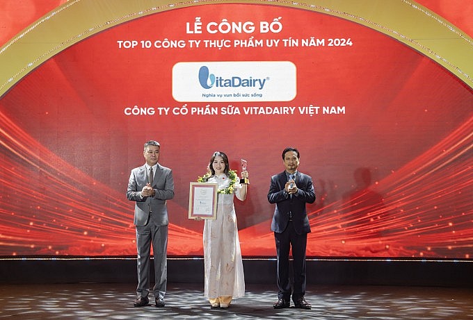 VitaDairy được vinh danh top 10 công ty thực phẩm uy tín 2024