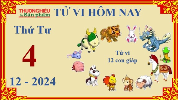 Xem chi tiết tử vi hôm nay Thứ Tư ngày 4/12/2024: Thân công việc thuận lợi, Thìn gặp khó khăn