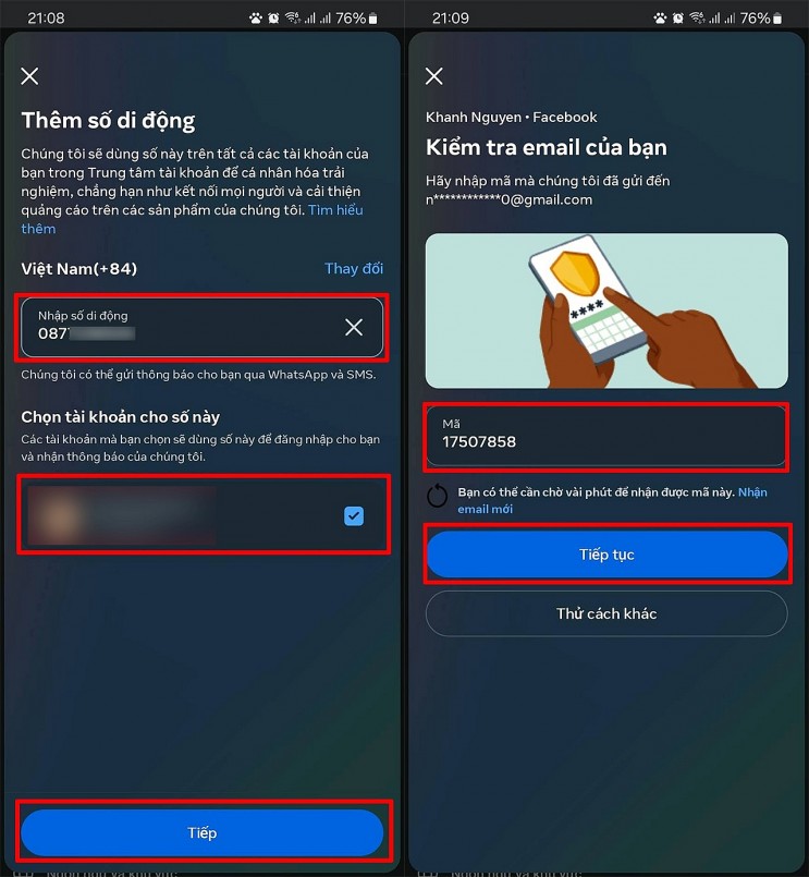 Cách xác thực tài khoản Facebook bằng số điện thoại