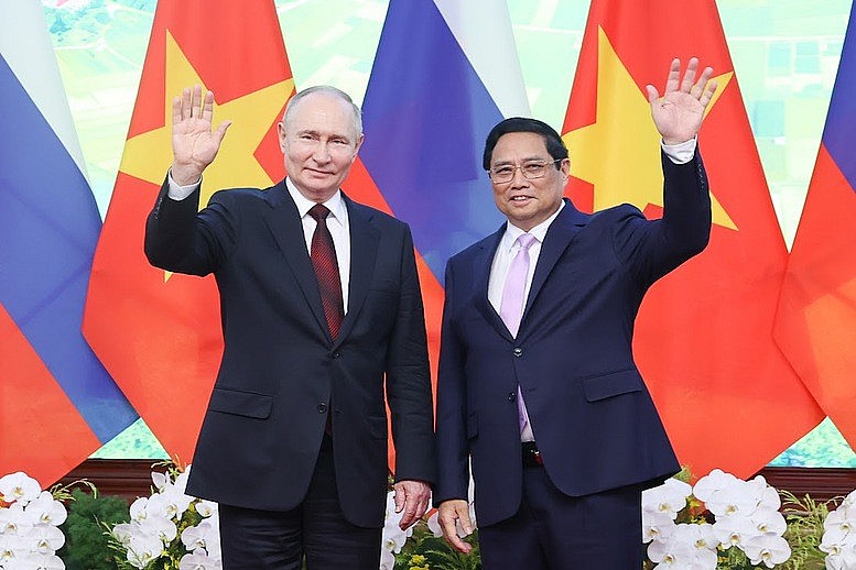 Thủ tướng Phạm Minh Chính hội kiến Tổng thống Nga Vladimir Putin có chuyến thăm cấp Nhà nước tới Việt Nam ngày 20/6/2024 - Ảnh: VGP/Nhật Bắc