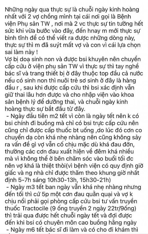 Sản phụ “tố” bác sĩ tắc trách, Bệnh viện Phụ sản Trung ương lên tiếng