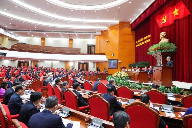 Hội nghị lần thứ 11 Ban chấp hành Trung ương Đảng khóa XIII chính thức khai mạc sáng nay (10/4) - Ảnh: VGP