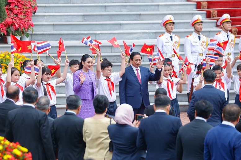 Đây là chuyến thăm Việt Nam đầu tiên của Thủ tướng Thái Lan Paetongtarn Shinawatra kể từ khi bà nhậm chức Thủ tướng Thái Lan - Ảnh: VGP