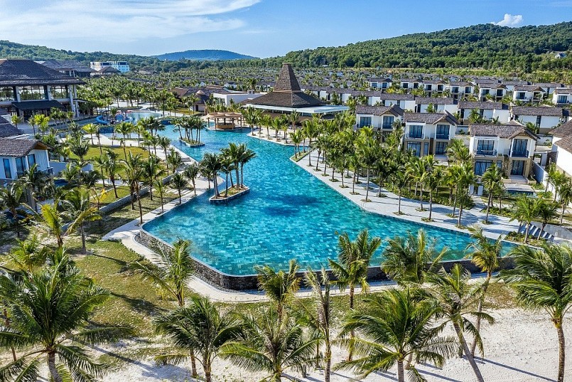 New World Phu Quoc Resort lấy cảm hứng từ kiến trúc ba gian truyền thống và các làng chài ven biển Việt Nam