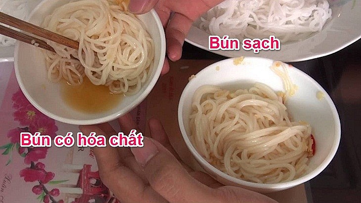 Cách nhận diện bún sạch và bún nhiễm hóa chất