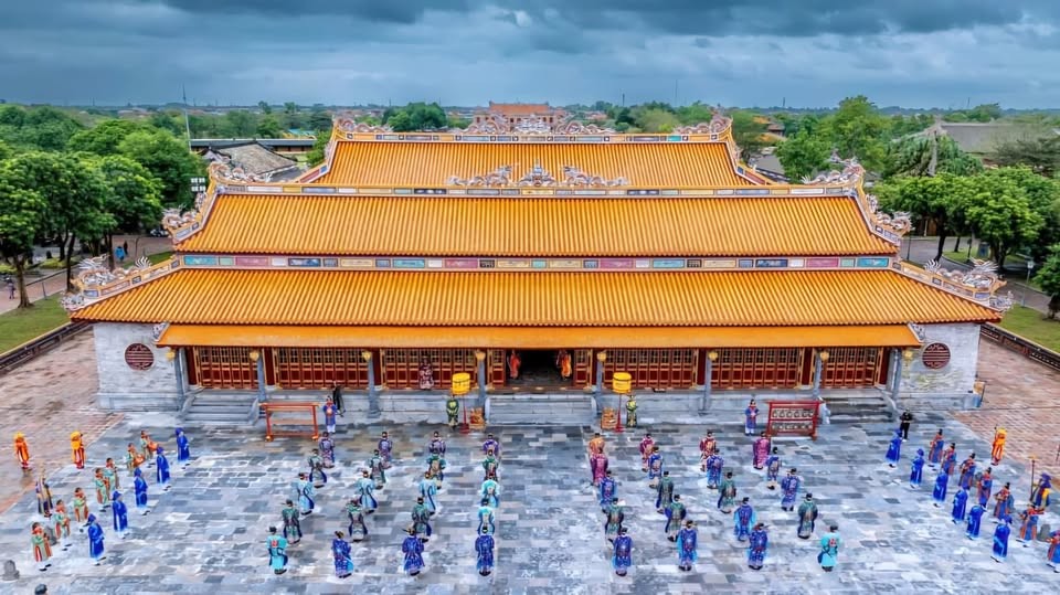 Điện Thái Hòa - điểm tham quan trung tâm của Đại Nội Huế, nơi đặt ngai vua triều Nguyễn - bảo vật quốc gia.