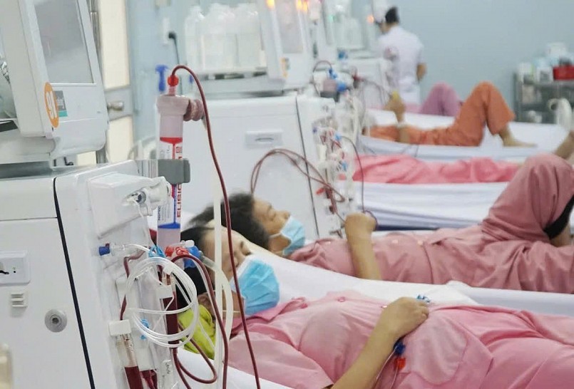 Hiện có từ 400 đến 500 bệnh nhân đang chạy thận định kỳ tại Khoa Thận nhân tạo, Bệnh viện Chợ Rẫy. Ảnh: BV