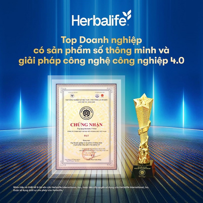 Herbalife Việt Nam đoạt giải “Top Công nghiệp 4.0” năm thứ 3 liên tiếp nhờ ứng dụng số VNHUB