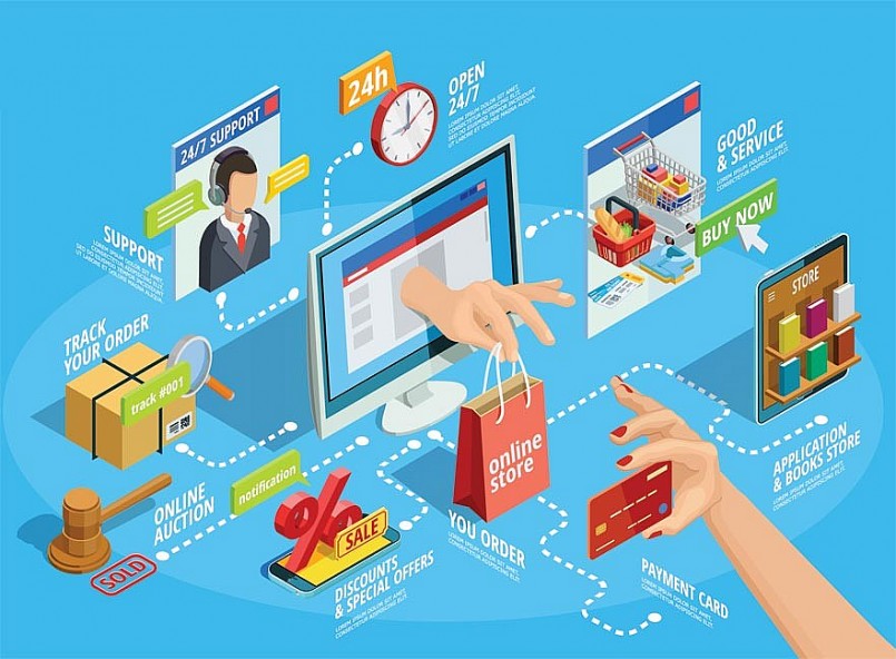 Gian hàng công nghệ tại sự kiện kết nối thương mại điện tử – nơi các doanh nghiệp còn thiếu hệ sinh thái hỗ trợ đồng bộ để vươn ra quốc tế.