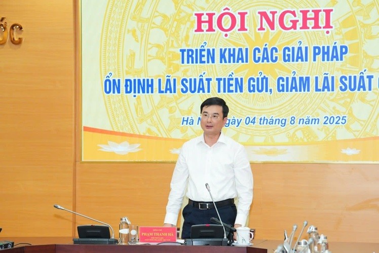 Ông Phạm Thanh Hà, Phó Thống đốc Ngân hàng Nhà nước điều hành hội nghị. Ảnh: Thuý Sao