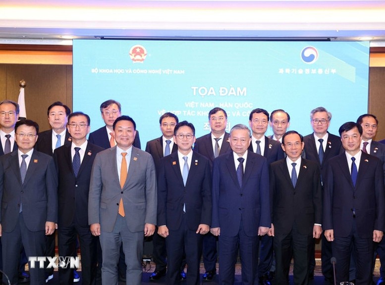 Tổng Bí thư Tô Lâm dự Tọa đàm về khoa học công nghệ Việt Nam – Hàn Quốc - Ảnh: TTXVN