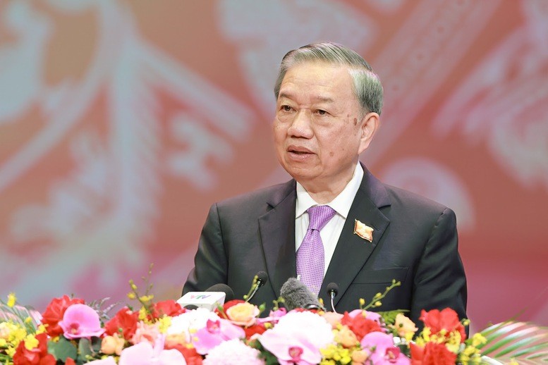 Tổng Bí thư Tô Lâm phát biểu tại Lễ kỷ niệm trọng thể 80 năm thành lập Chính phủ (28/8/1945 – 28/8/2025) và Hội nghị gặp mặt các thế hệ Lãnh đạo công tác tại Chính phủ, Bộ, Cơ quan ngang bộ, Cơ quan thuộc Chính phủ - Ảnh: VGP