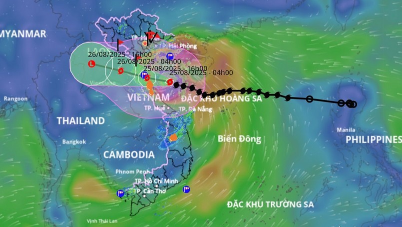 Dự báo cường độ bão số 5 Kajiki còn mạnh khi tiến sát đất liền.