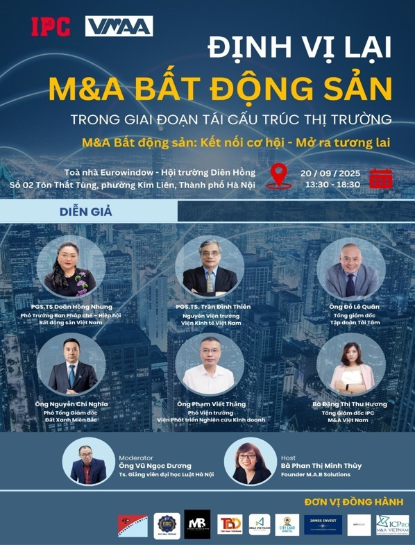 Toạ đàm Định vị lại M&A bất động sản trong giai đoạn tái cấu trúc thị trường: Điểm hẹn chiến lược của các nhà đầu tư.