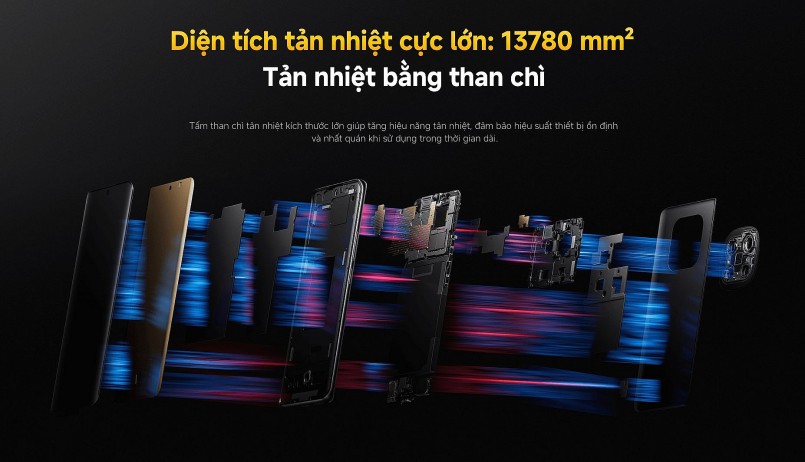 POCO X7 còn được trang bị buồng hơi tản nhiệt lớn