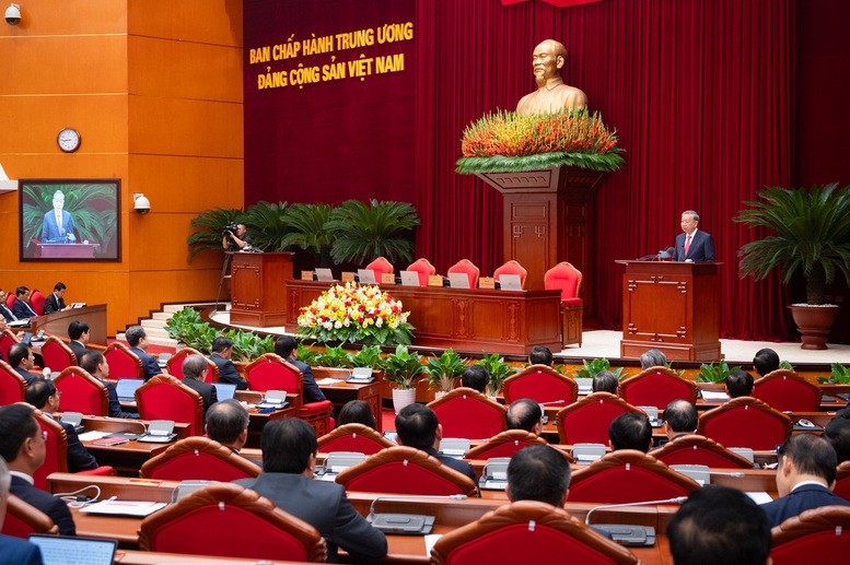 Theo Tổng Bí thư Tô Lâm, tinh thần xuyên suốt Hội nghị lần này là lấy kết quả làm thước đo, lấy nhân dân làm trung tâm, lấy kỷ cương làm nền tảng, lấy đổi mới sáng tạo làm động lực - Ảnh: VGP