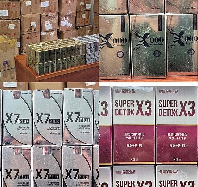Các sản phẩm giảm cân của Ngân 98 chứa chất cấm, gây nguy hại cho sức khỏe. Ảnh: Công an TPHCM