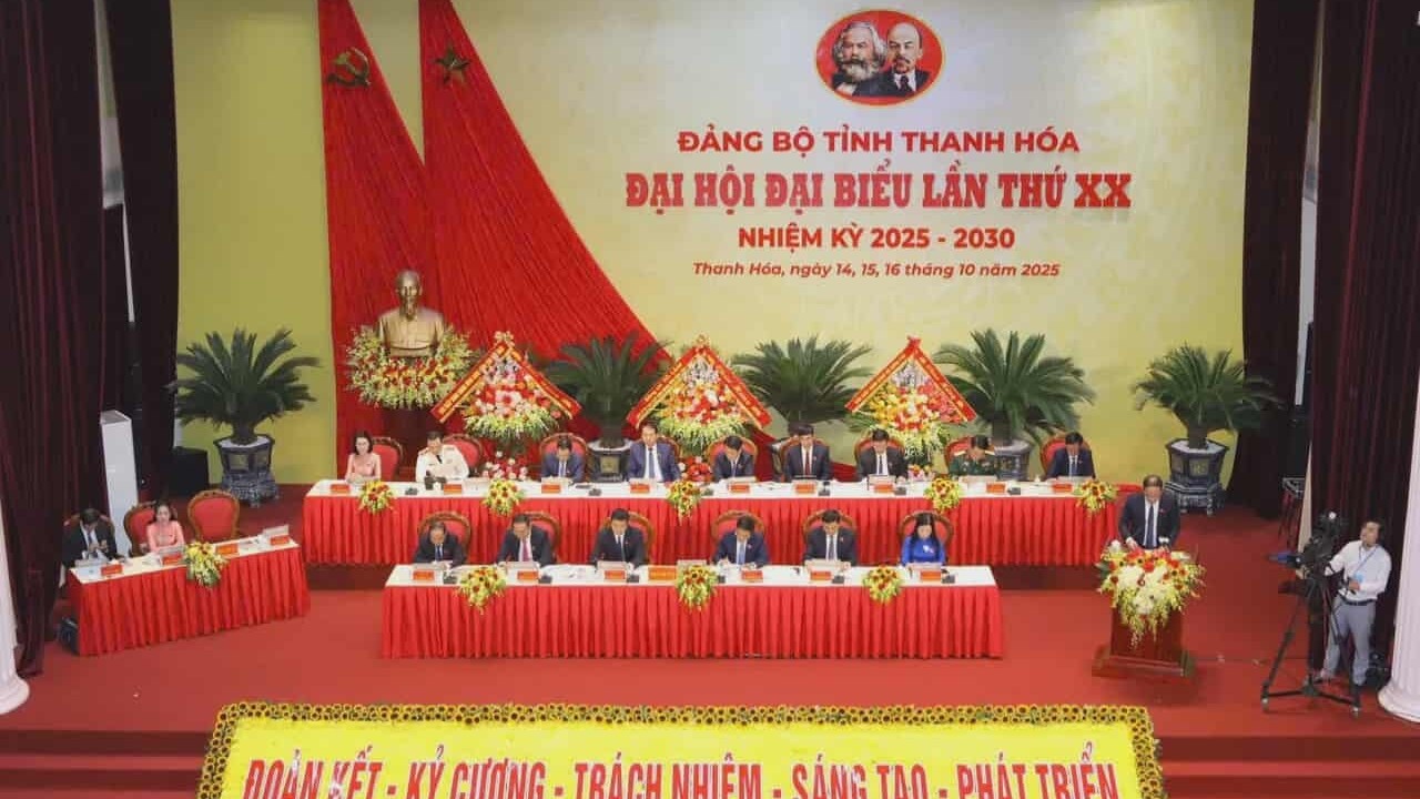 Đại hội đại biểu Đảng bộ tỉnh Thanh Hóa lần thứ XX, nhiệm kỳ 2025-2030 thành công tốt đẹp