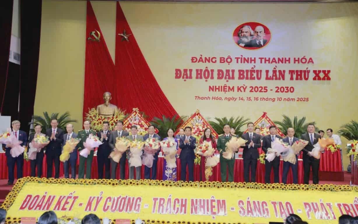 Đại hội đại biểu Đảng bộ tỉnh Thanh Hóa lần thứ XX, nhiệm kỳ 2025-2030 thành công tốt đẹp
