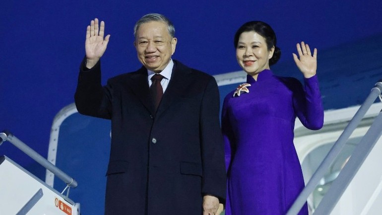 Tổng Bí thư Tô Lâm và Phu nhân. (Ảnh: TTXVN)
