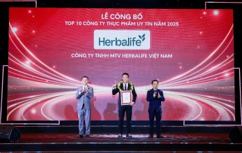 Herbalife Việt Nam được vinh danh Top 10 Công ty Thực phẩm Uy tín lần thứ năm liên tiếp
