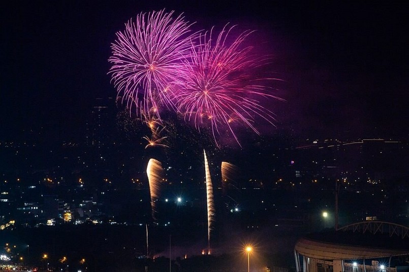 Hà Nội sẽ bắn pháo hoa tầm cao kết hợp tầm thấp tại Trung tâm Triển lãm Quốc gia Việt Nam, tối 4/11. 