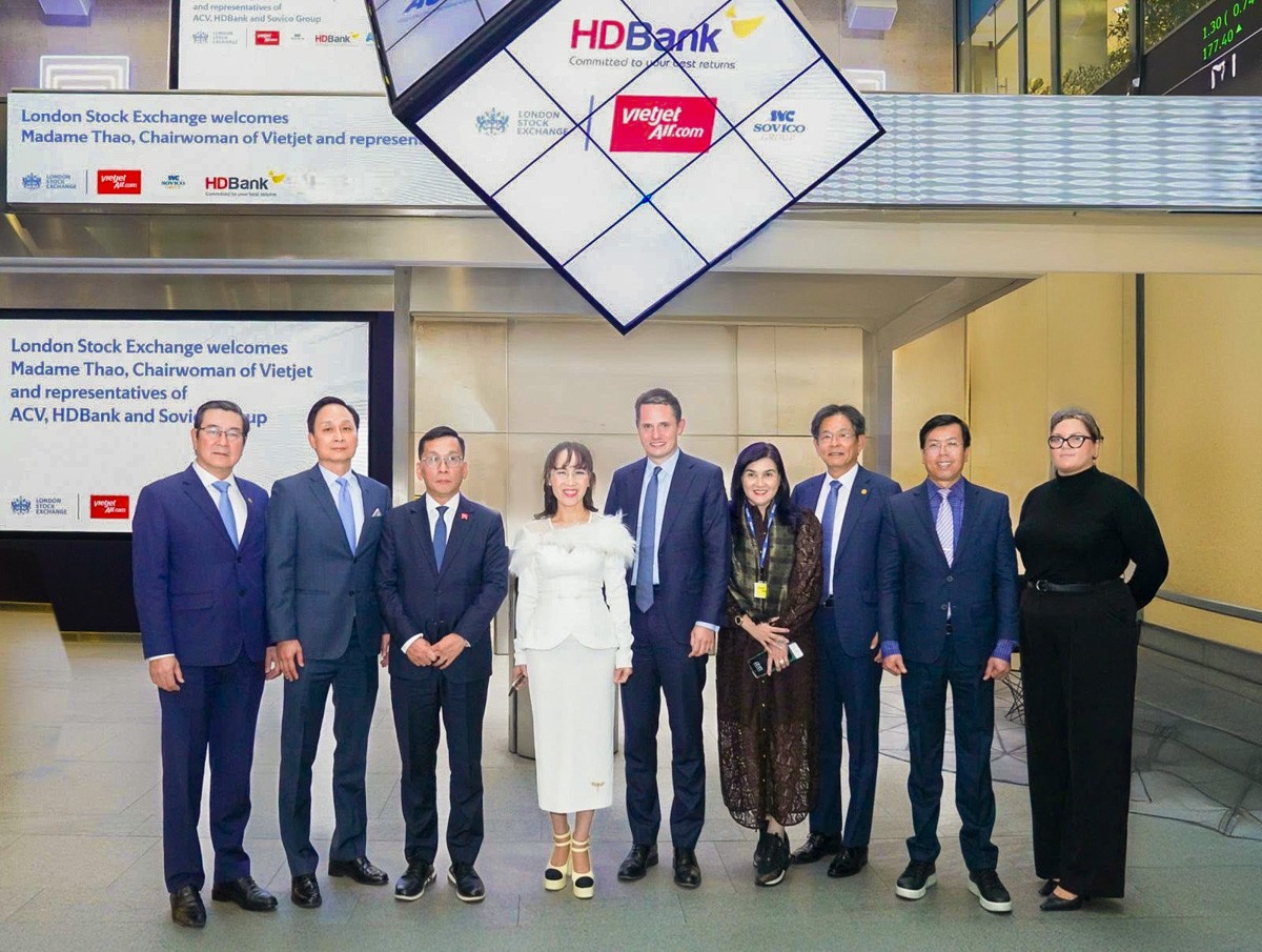 Lãnh đạo HDBank, Vietjet làm việc tại Sàn Chứng khoán Luân Đôn: Tầm nhìn toàn cầu của doanh nghiệp Việt Nam