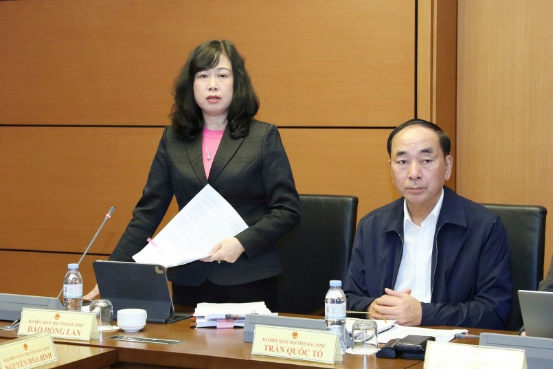 Bộ trưởng Bộ Y tế Đào Hồng Lan phát biểu tại Tổ chiều 3/11. Ảnh: Minh Anh Bộ trưởng Bộ Y tế Đào Hồng Lan phát biểu tại Tổ chiều 3/11. Ảnh: Minh Anh