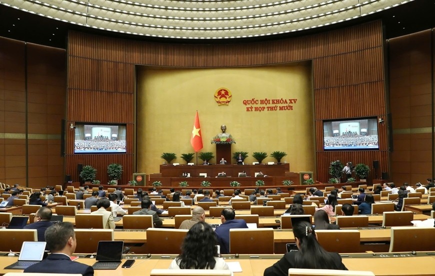 Quang cảnh phiên họp tại Kỳ họp thứ mười, Quốc hội khóa XV. Ảnh: TRỌNG HẢI