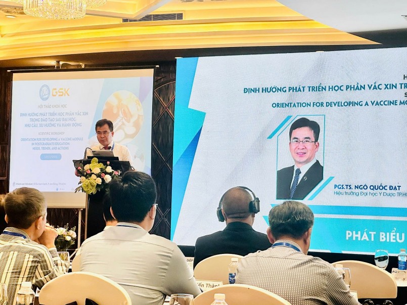 PGS.TS.BS Ngô Quốc Đạt, Hiệu trưởng Đại học Y Dược TP. HCM phát biểu