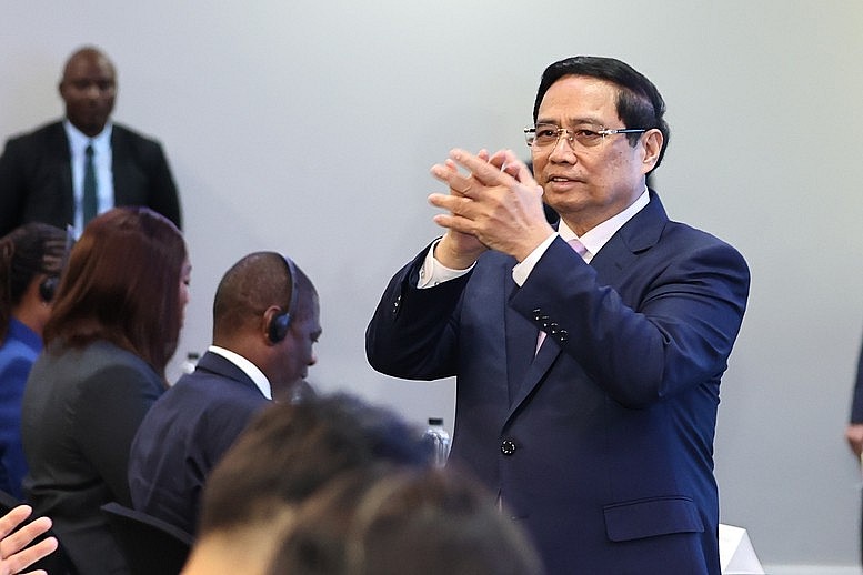 Thủ tướng Phạm Minh Chính dự Diễn đàn Doanh nghiệp Việt Nam – Nam Phi - Ảnh: VGP/Nhật Bắc