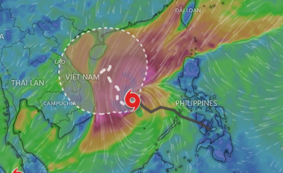 Cường độ bão đã đạt mức cực đại với sức gió mạnh nhất vùng gần tâm bão mạnh cấp 12 (118-133km/h), giật cấp 15.