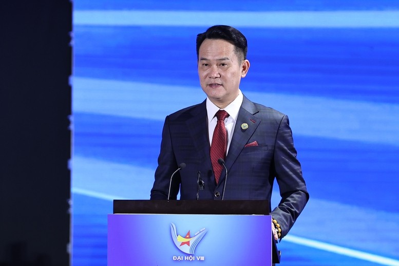 Chủ tịch Hội Doanh nhân trẻ Việt Nam Đặng Hồng Anh phát biểu tại Đại hội - Ảnh: VGP