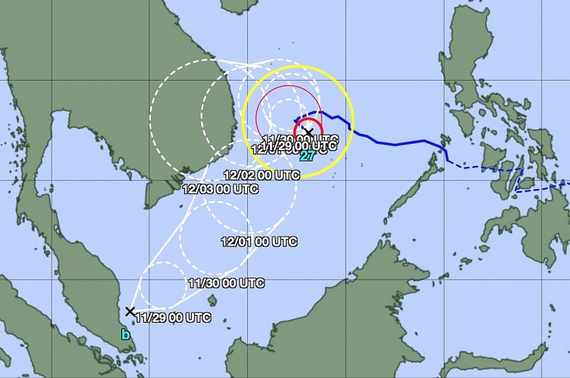 Xuất hiện áp thấp nhiệt đới mới có thể vào Biển Đông trong vài ngày tới  NGUỒN: JMA