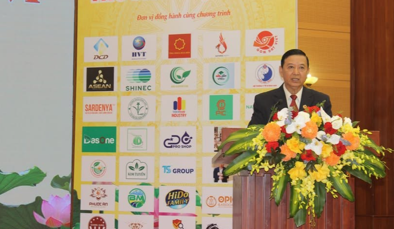 Ông Nguyễn Đăng Sinh, Chủ tịch Hiệp hội Chống hàng giả và Bảo vệ thương hiệu Việt Nam phát biểu khai mạc Đại hội